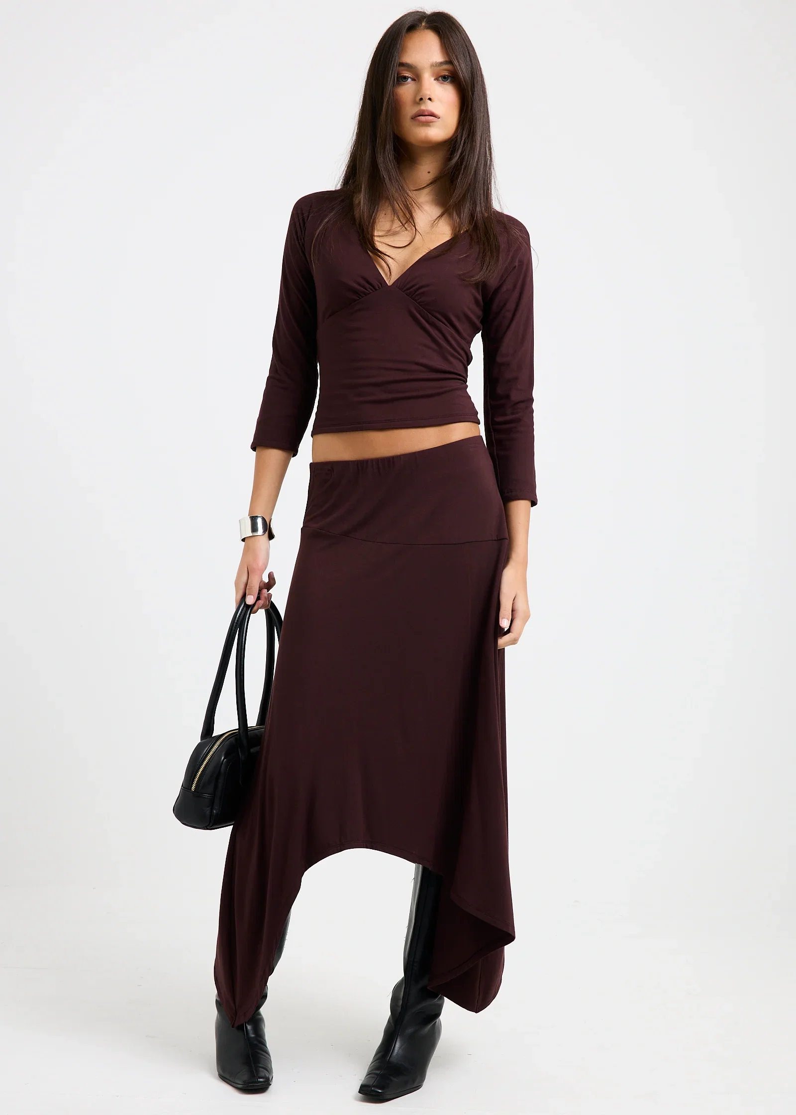 Image of Sage Handkerchief Maxi Skirt