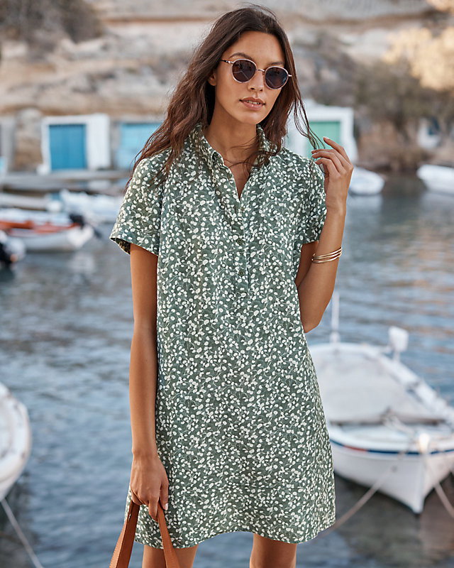 Linen Relaxed Popover Shirtdress