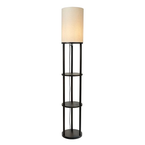 Shelby Floor Lamp with Shelves, Walnut