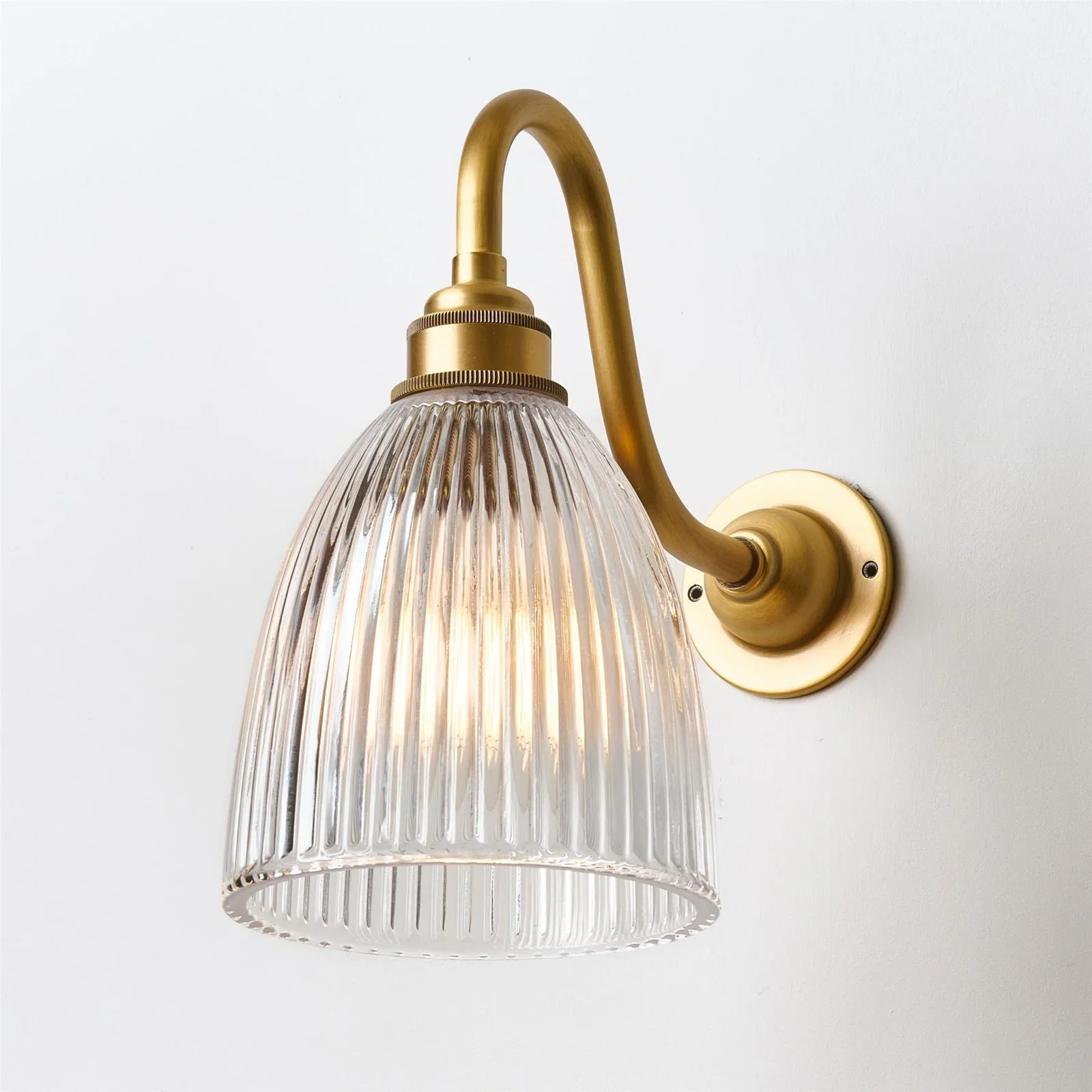Image of Old School Electric Elongated Prismatic Wall Light : Swan Arm