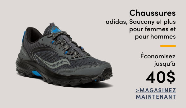 Chaussures adidas, Saucony et plus pour femmes et pour hommes économisez jusqu'à 40$