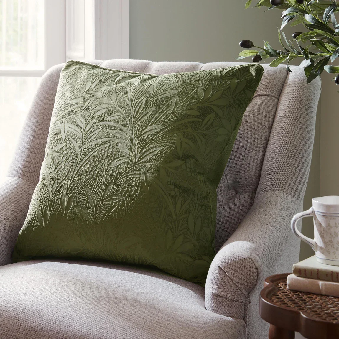 Laura Ashley Barley Embossed Cushion