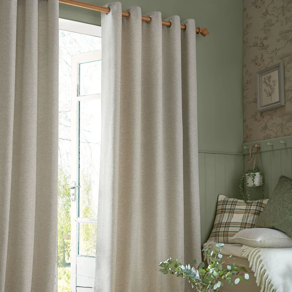 Laura Ashley Milbourne Herringbone Curtains