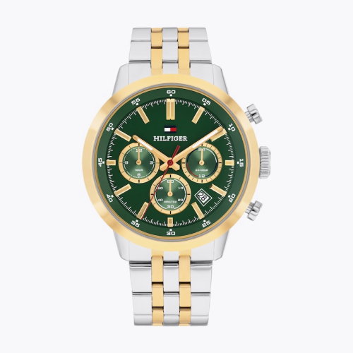 Tommy Hilfiger Men's Green Dial & Two-Tone Stainless Steel Bracelet Watch