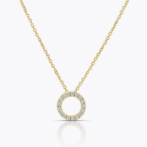 9ct Yellow Gold Cubic Zirconia Circle Halo Pendant
