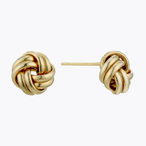 9ct Yellow Gold Round Knot Stud Earrings
