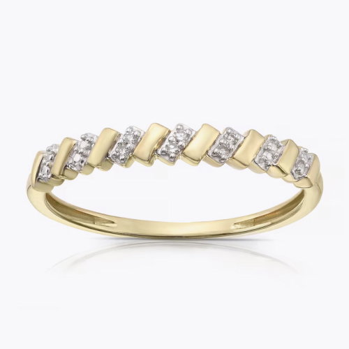 9ct Yellow Gold Total Pavé Eternity 0.02ct Diamond Ring