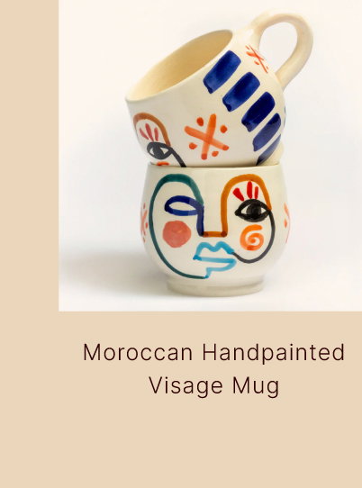 Shop Verve Culture Moroccan Handpainted Visage Mug - Set of 2