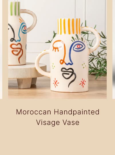 Shop Verve Culture Moroccan Handpainted Visage Vase