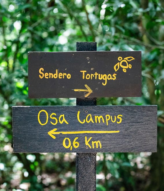 Close-up of a sign in Costa Rica.