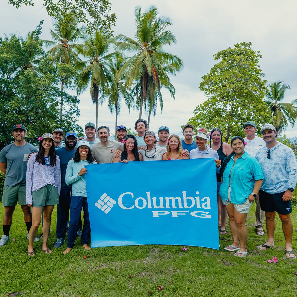 PFG team and ambassadors pose for a group photo in Costa Rica.