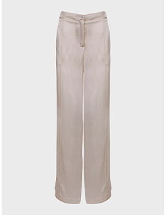 Beige High-Waisted Wide-Leg Pants