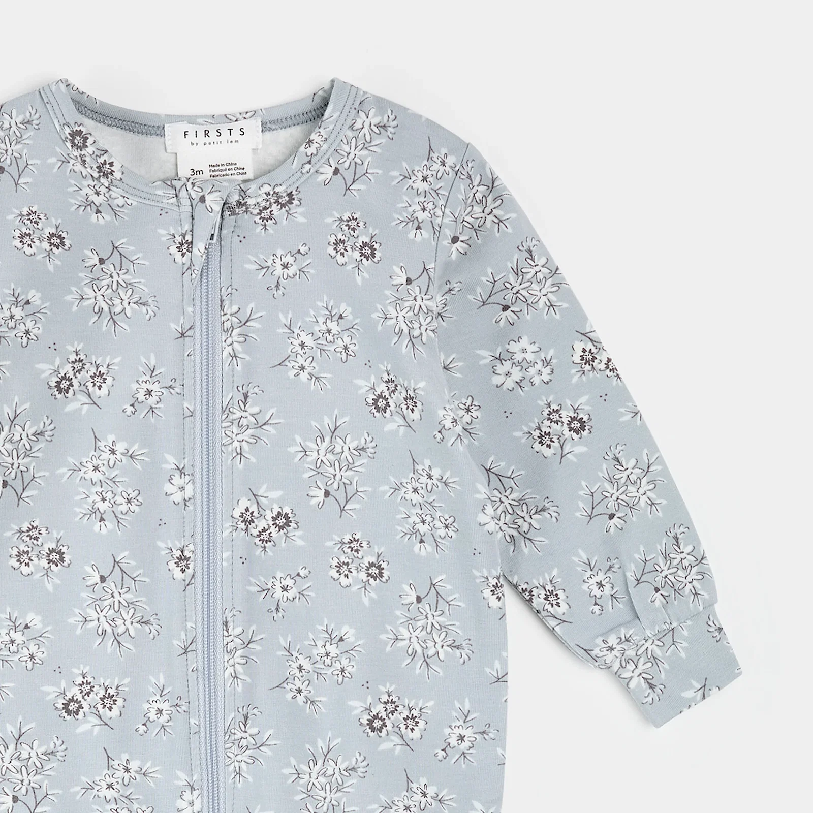Image of Vintage Floral Print on Powder Blue Sleeper