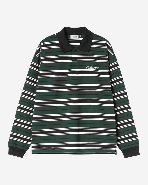 Carhartt WIP Devitt Rugby Shirt | Devitt Stripe, Dark Scarab