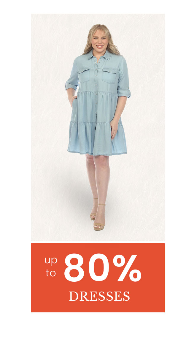 Dresses up to 80% off