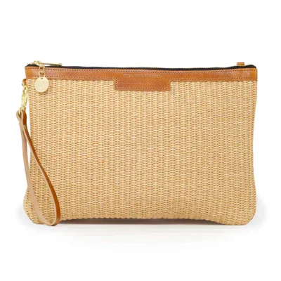 Oversized Diana Clutch in Raffia