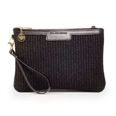 Diana Clutch in Black Raffia