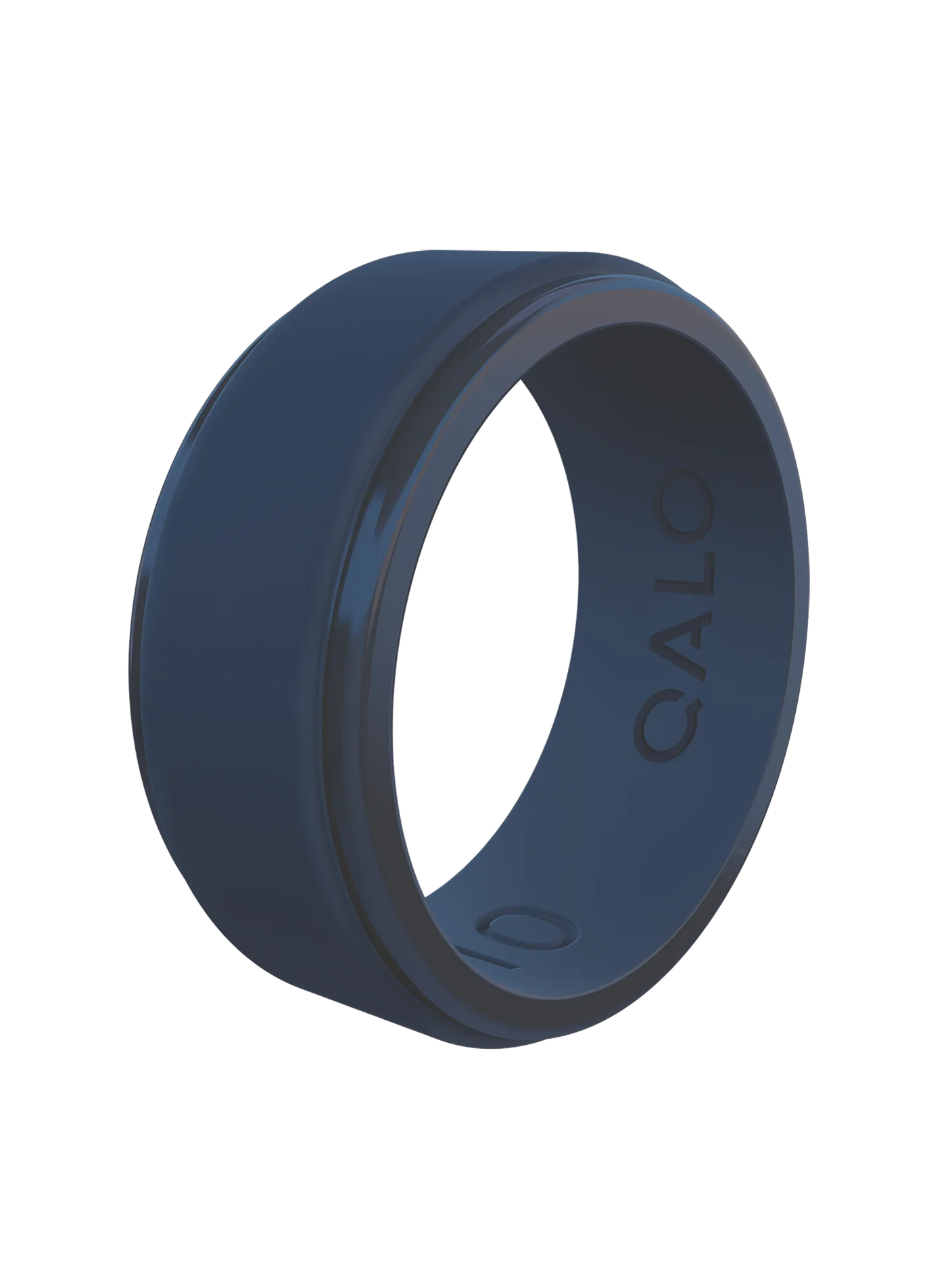 Image of Men's Polished Step Edge Silicone Ring