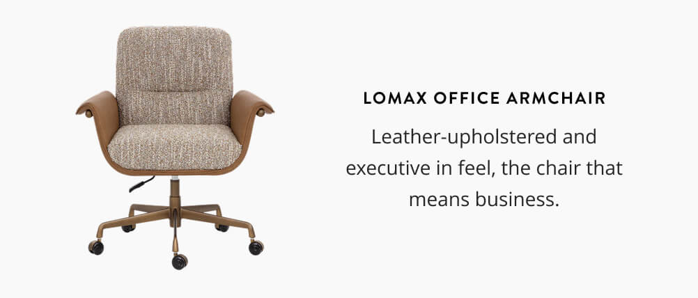Lomax Office Armchair: Leather-upholstered and executive in feel, the chair that means business.