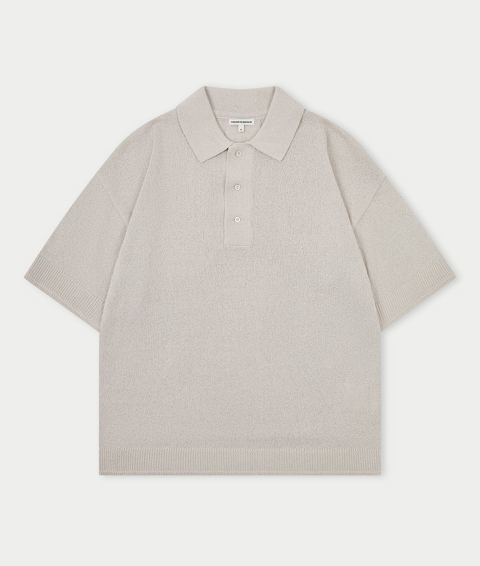 FINE GAUGE KNITTED SHORT SLEEVE POLO