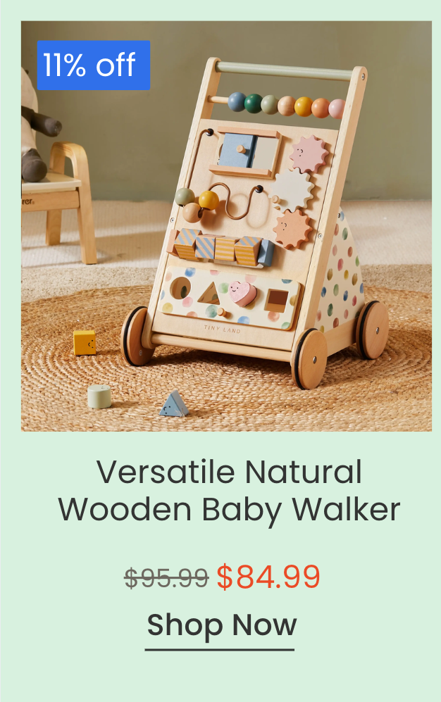 Tiny Land® Versatile Natural Wooden Baby Walker