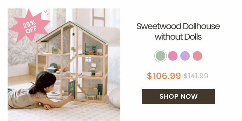 Tiny Land® Sweetwood Dollhouse without Dolls - Activity