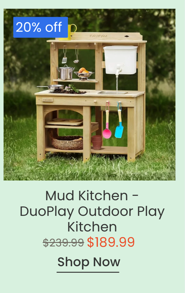 Tiny Land® Mud Kitchen - DuoPlay Outdoor Play Kitchen for Kids