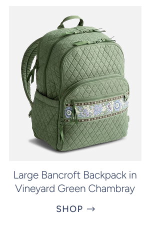 Large Bancroft Backpack in Vineyard Green Chambray