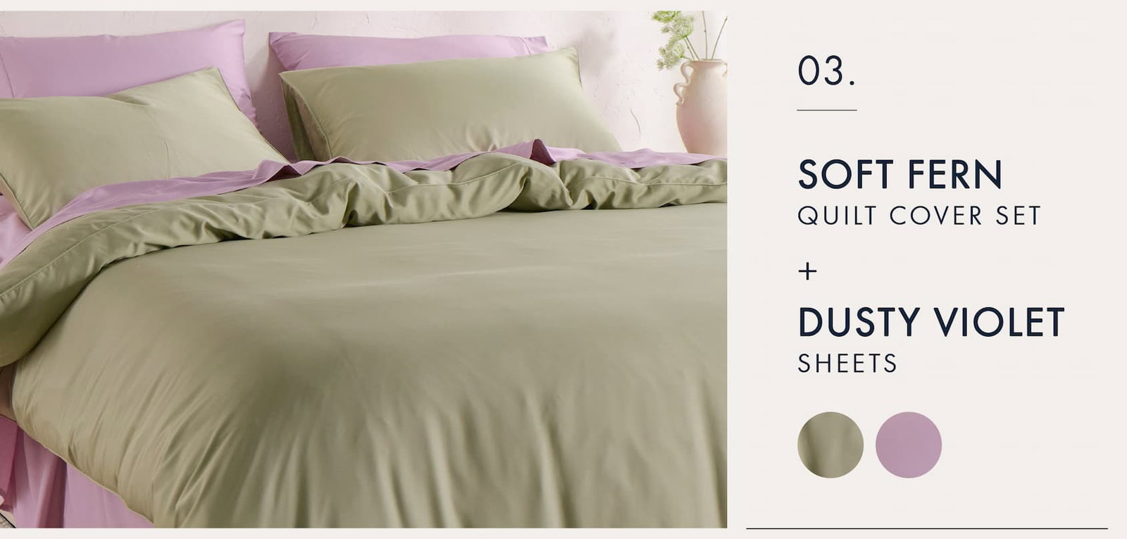 Soft Fern QCS + Dusty Violet Sheets