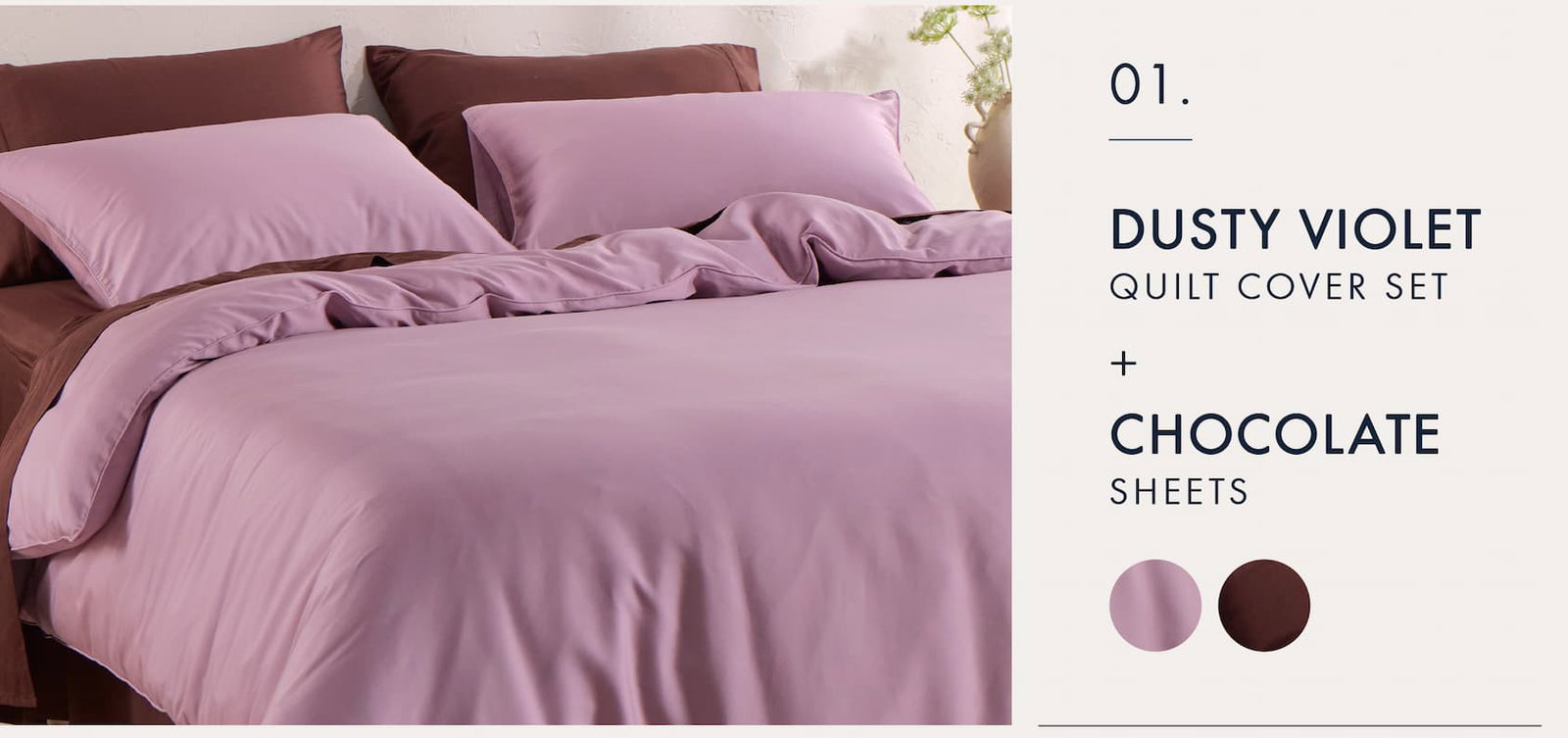 Dusty Violet QCS + Chocolate Sheets
