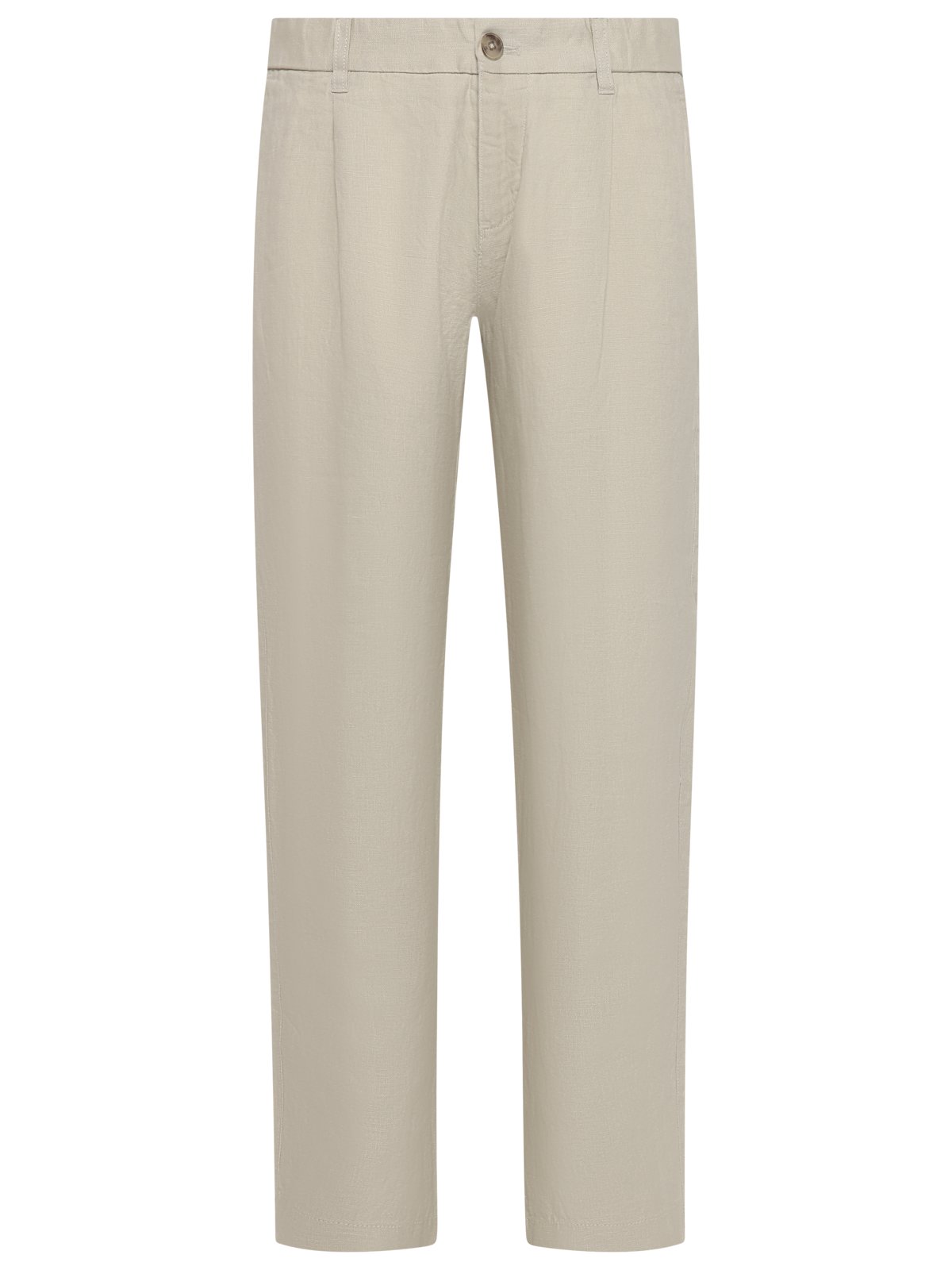Leinenhose mit Bundfalte, Tapered Fit