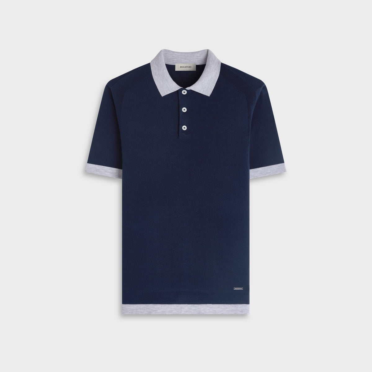 Jersey Knit Short-Sleeve Polo Sweater