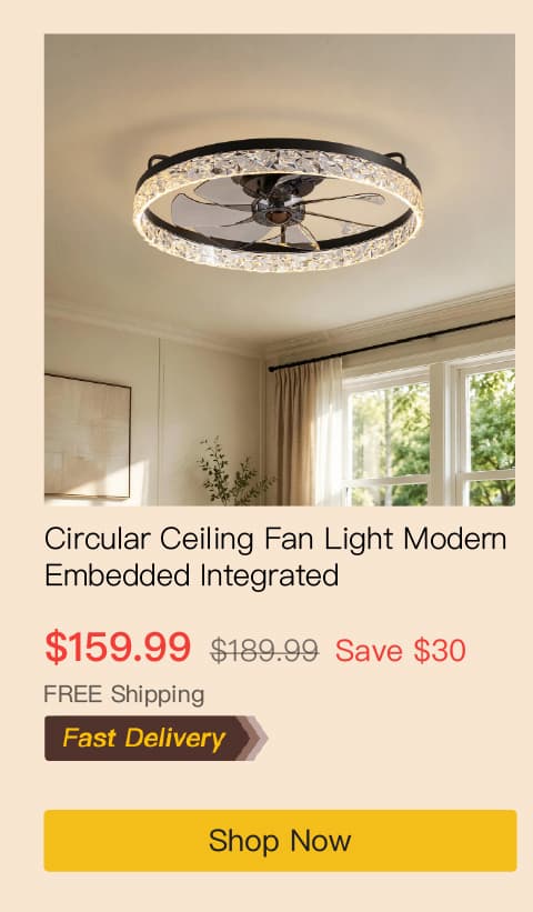 Circular Ceiling Fan Light Modern And Simple Creative Embedded Integrated