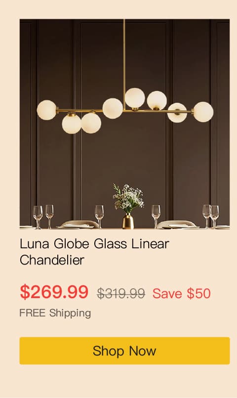 Luna Globe Glass Linear Chandelier