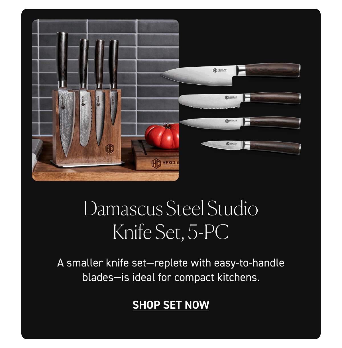 Damascus Steel Studio Knife Set, 5-PC [Shop Now]