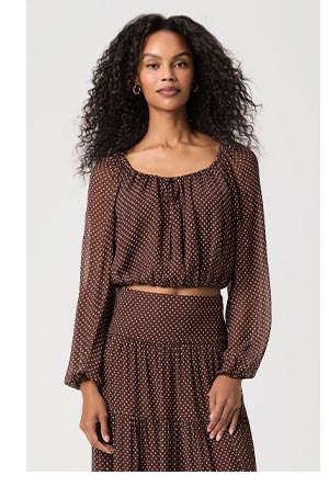 Capricorn Blouse in Mahogany Ecru.