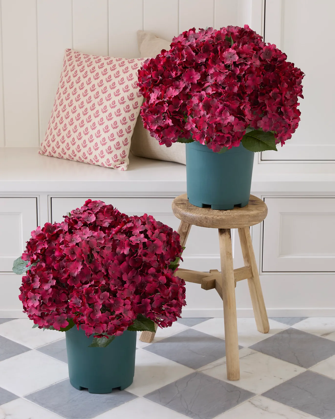 Red Festive Hydrangea Pot Filler