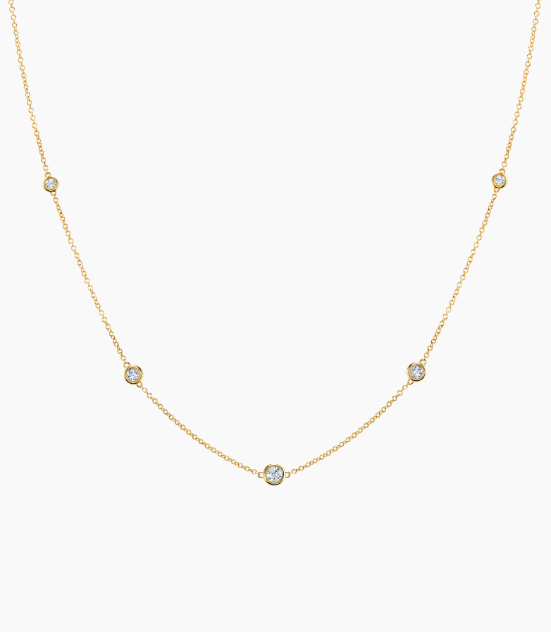 Diamond Bezel Strand Necklace