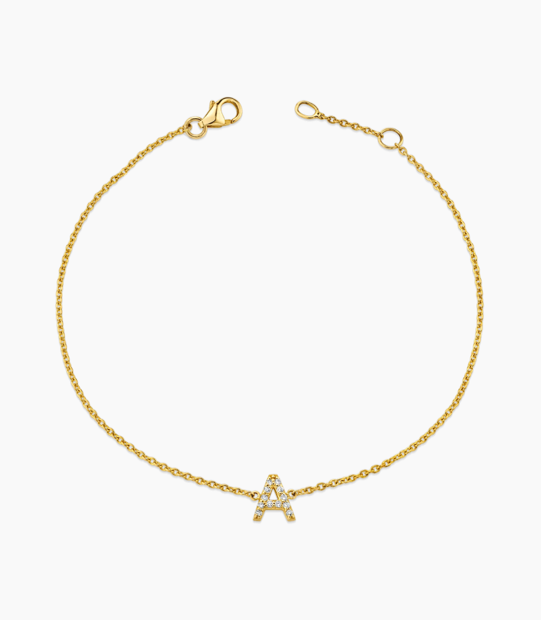Diamond Pave Letter Bracelet