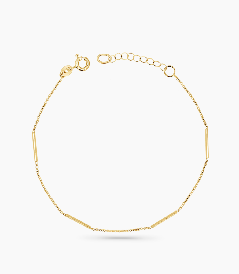 Dainty Bar Station Chain Bracelet