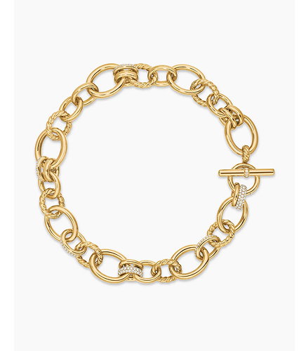 DY Mercer® Chain Necklace18K Yellow Gold with Diamonds, 20mm