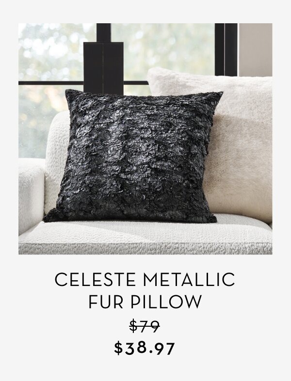 Celeste Metallic Fur Pillow