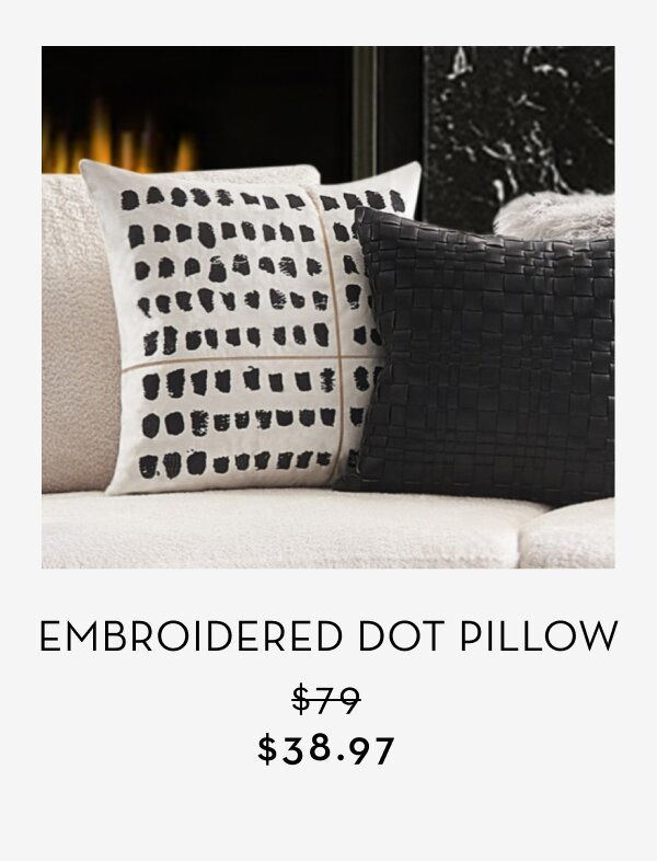 Embroidered Dot Pillow