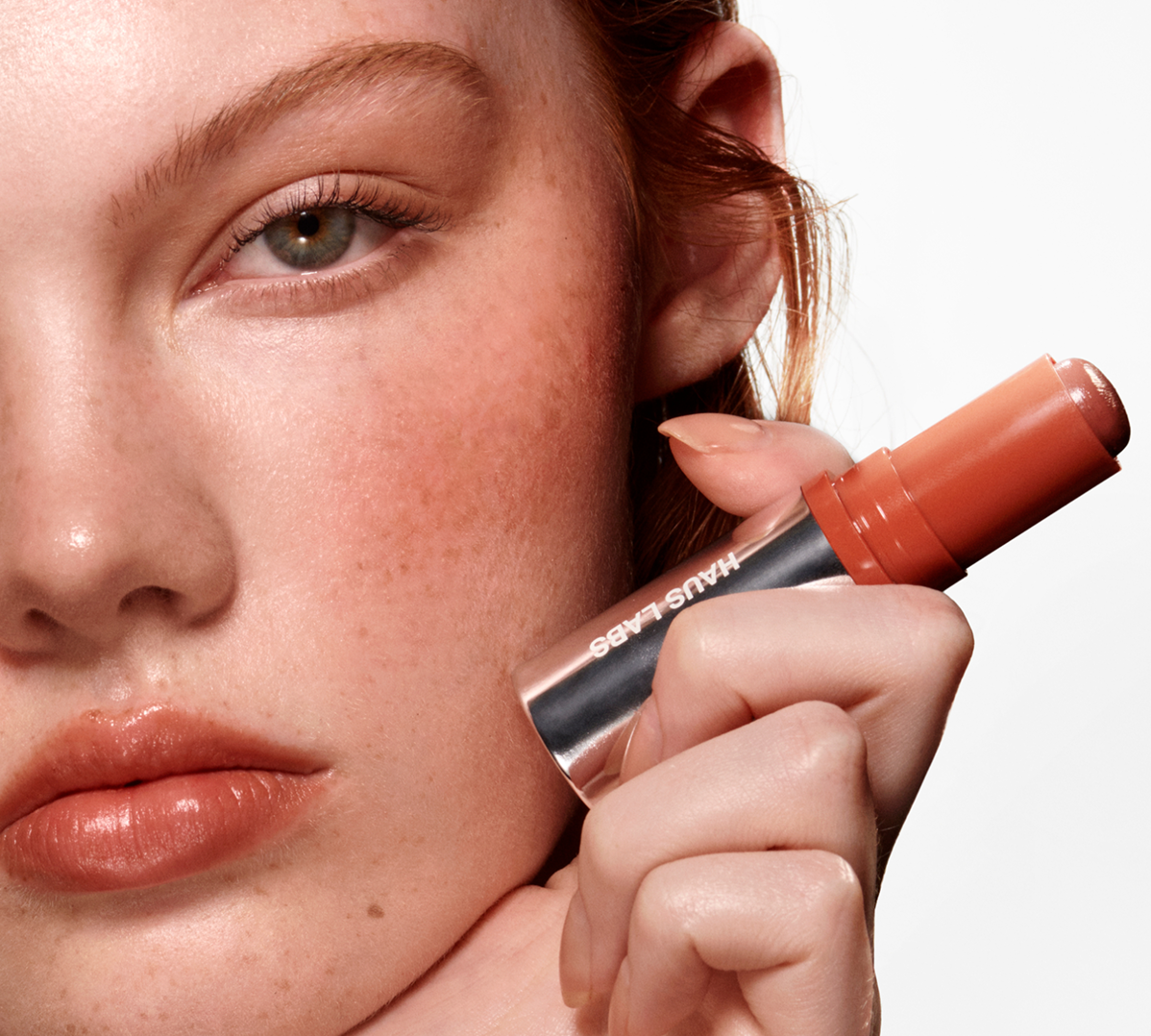 model image holding blush balm