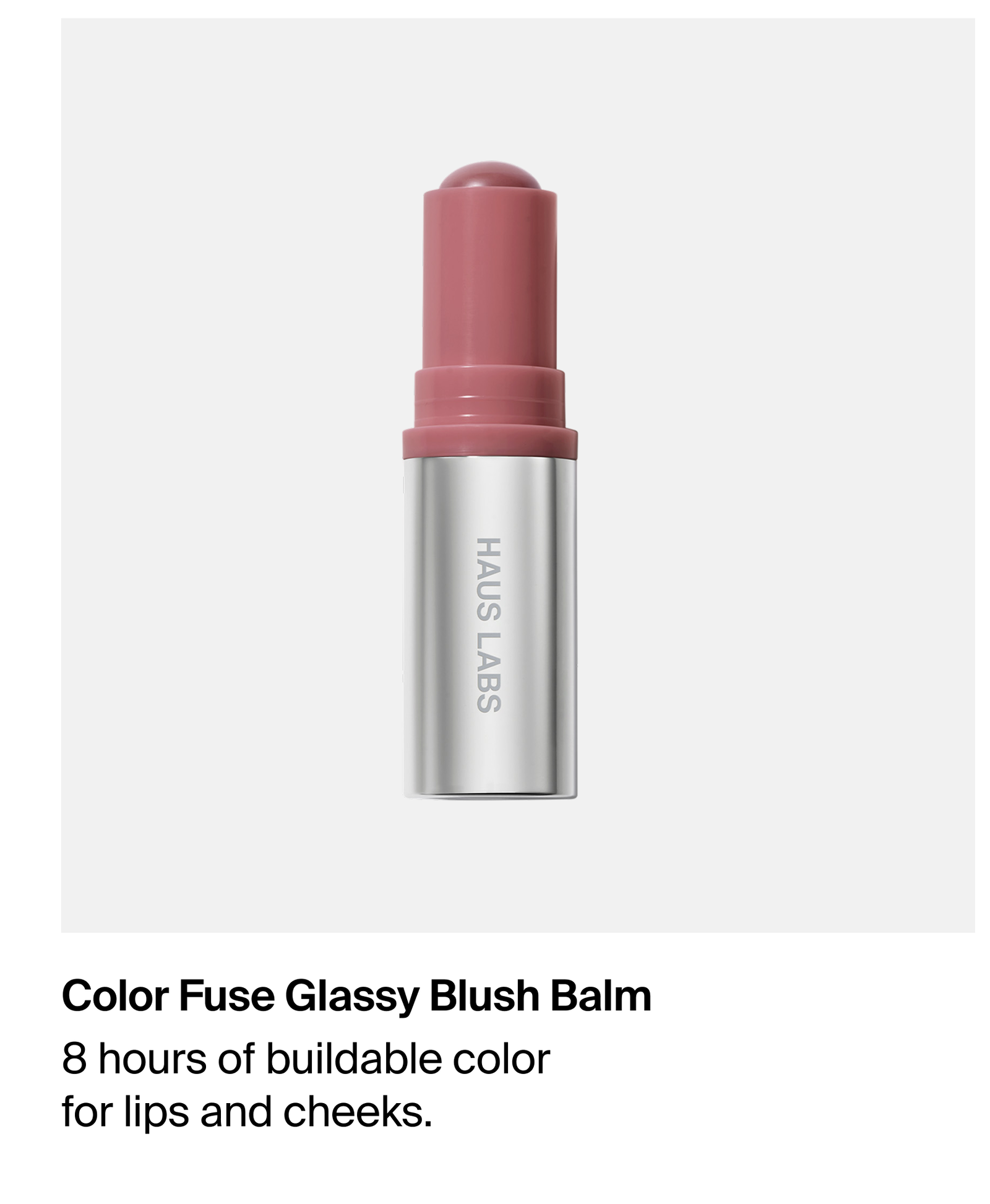 Color Fuse Glassy Blush Balm. 8 Hours of buildable color for lips and cheeks