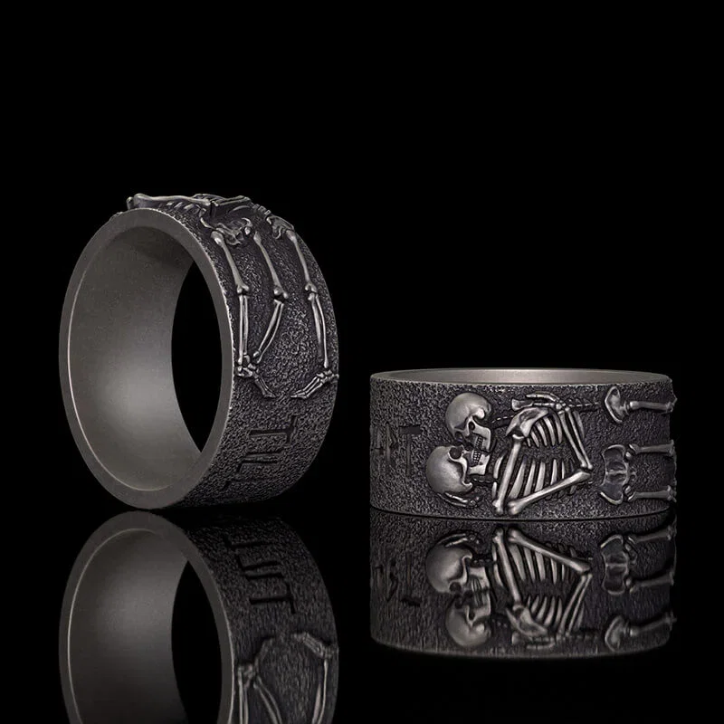 Image of Till Death Do Us Part Sterling Silver Skeleton Ring