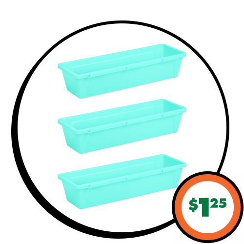 $1.25 Rectangular Storage Trays, 3-pk.