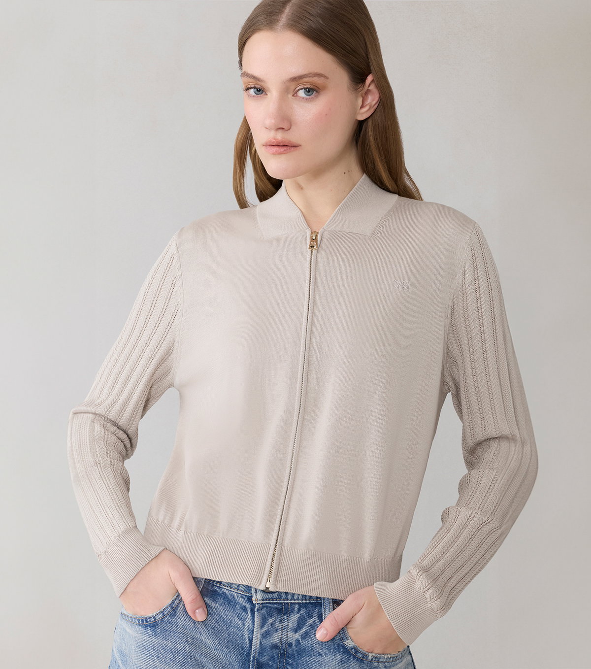 LORETTA Bomber in Silk Cotton Knit
