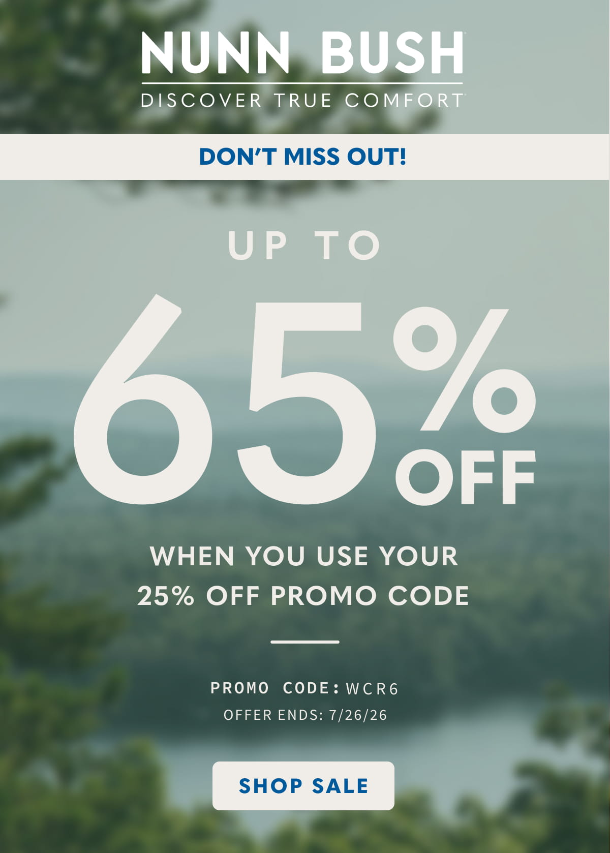 Up to 65% off when you use your 25% off promo code: WCR6.