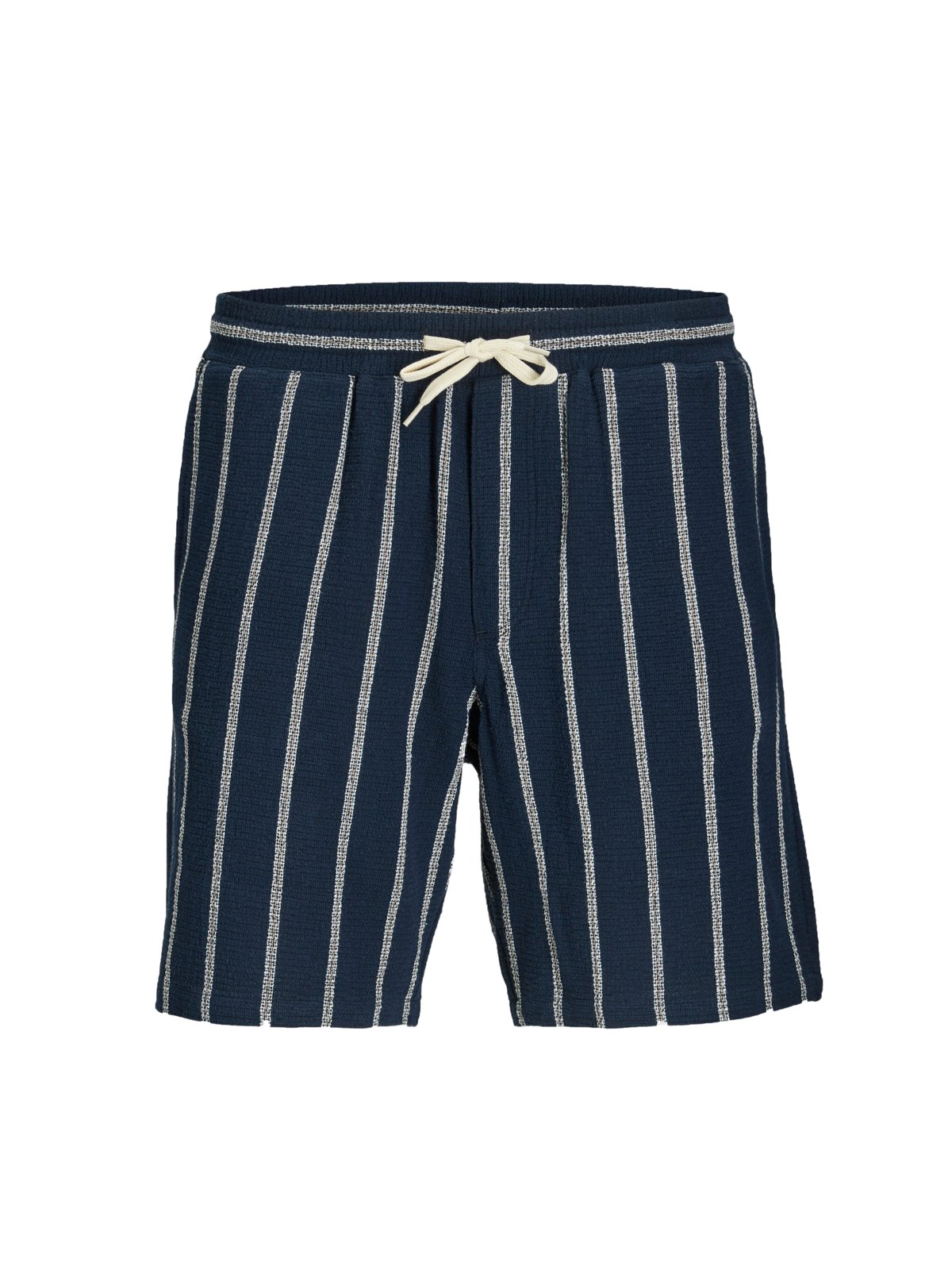 Structured cotton Bermuda shorts with a striped pattern